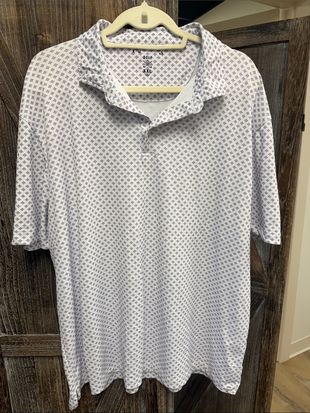 Men's Light Gray Patterned Polo Shirt